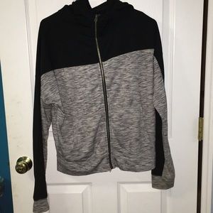 Gray and Black zipper hoodie